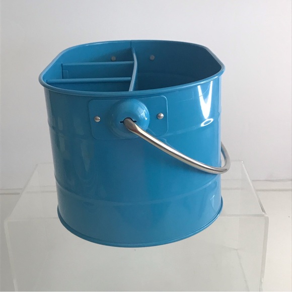 TARGET - Turquoise Enameled Metal Utensil Caddy & Countertop Flatware Organizer - Picture 2 of 16